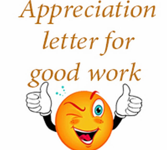 appreciation letter good work