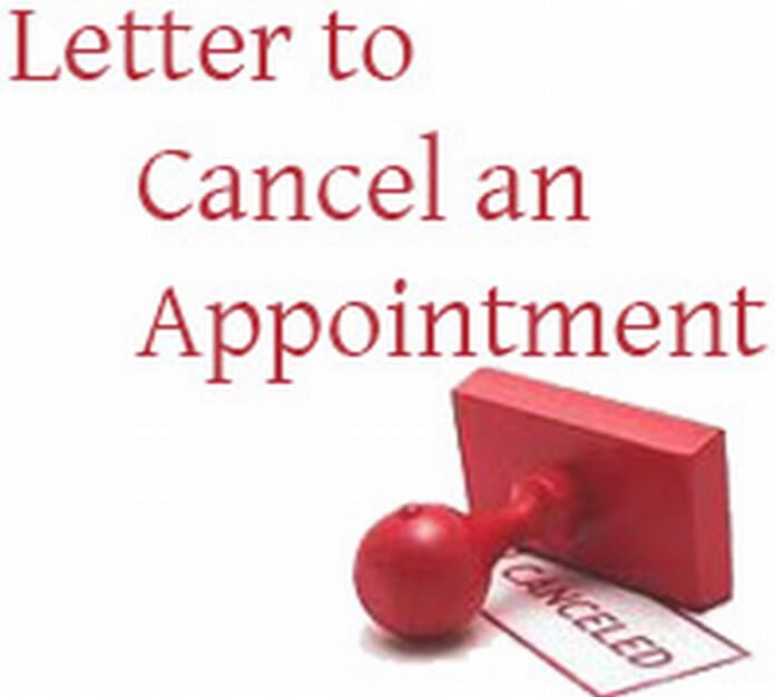 Letter to Cancel an Appointment