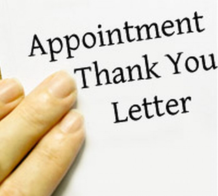 Appointment Thank You Letter