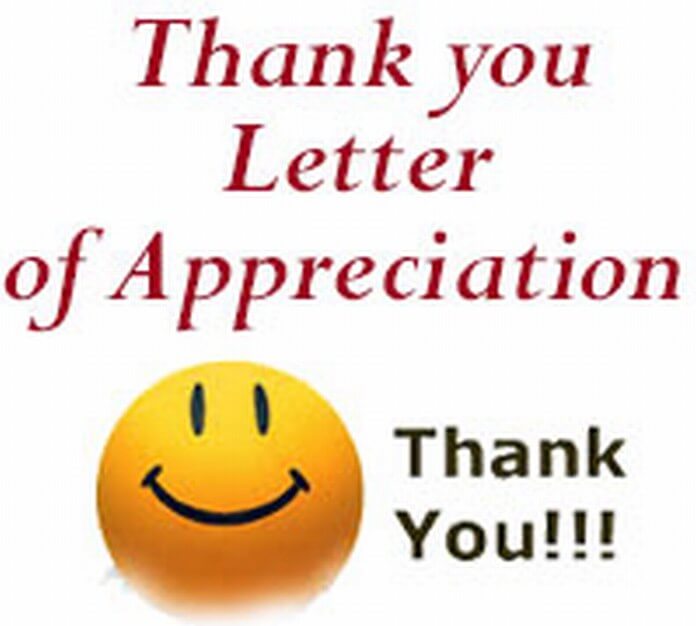 Appreciation Thank You Letter