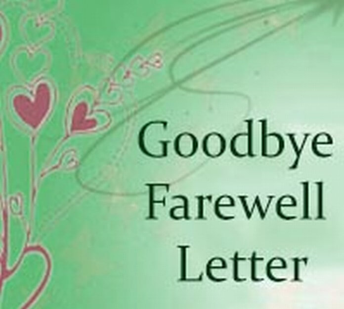 Goodbye Farewell Letter sample