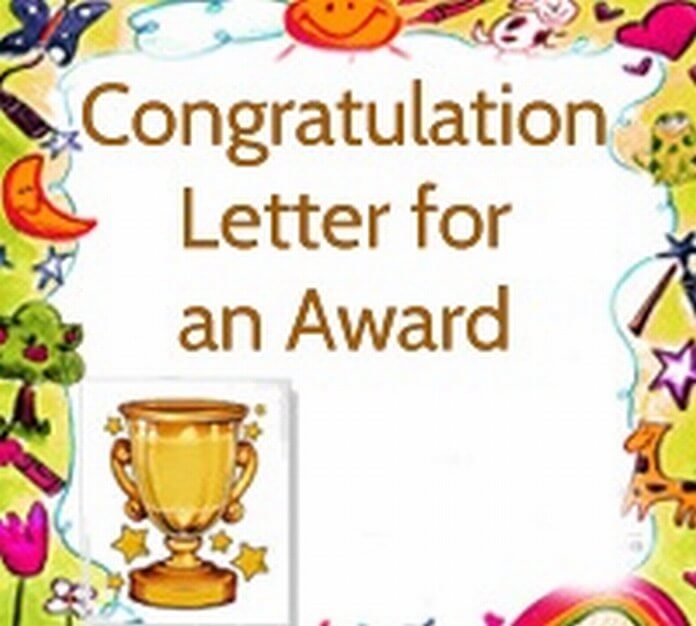 Congratulation Letter for Award