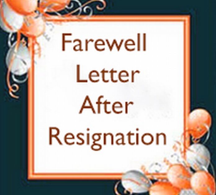 Farewell Letter after Resignation