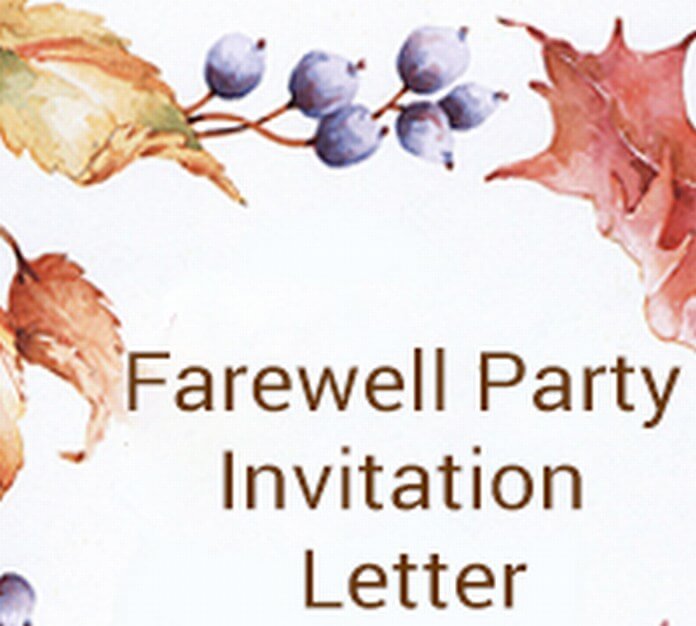 Farewell Party Invitation Letter