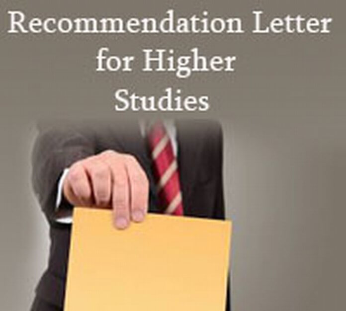 Recommendation Letter for Higher Studies