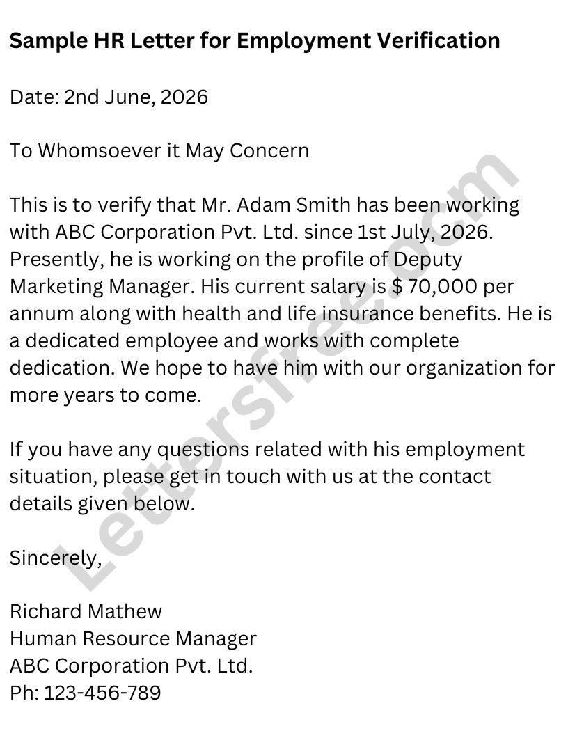 hr-letter-for-employment-verification