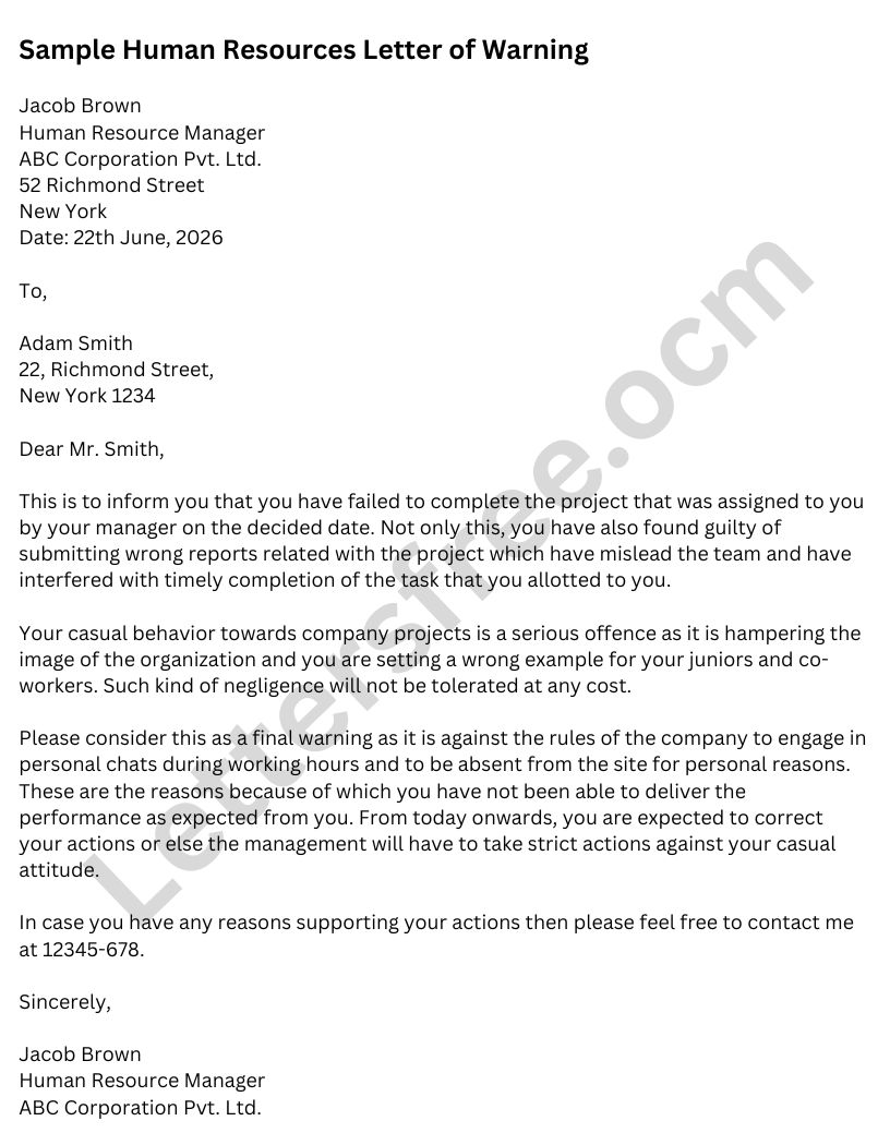 sample-human-resources-letter-of-warning