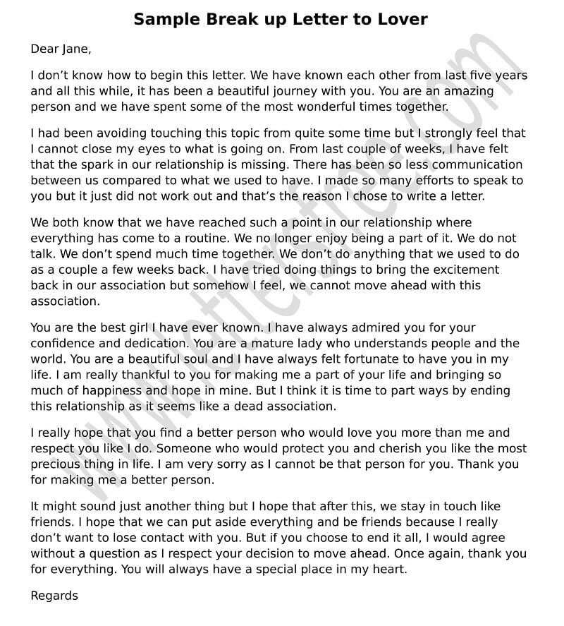 A breakup letter writing Beautiful Brakeup
