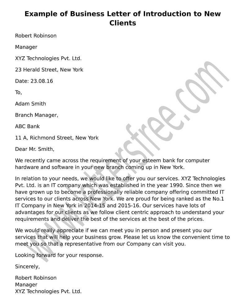 Letter Introducing Yourself To Clients from www.lettersfree.com