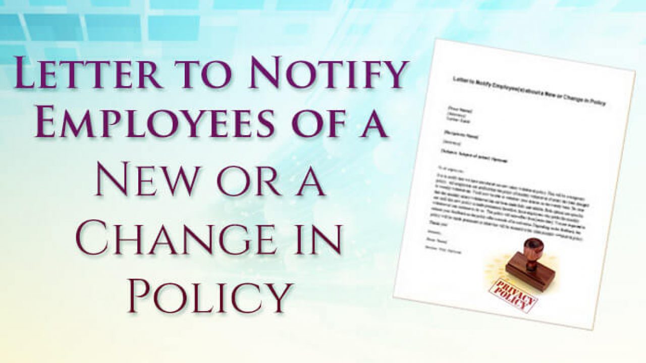 Announcement Letter to Notify Employees of New or Change in Policy