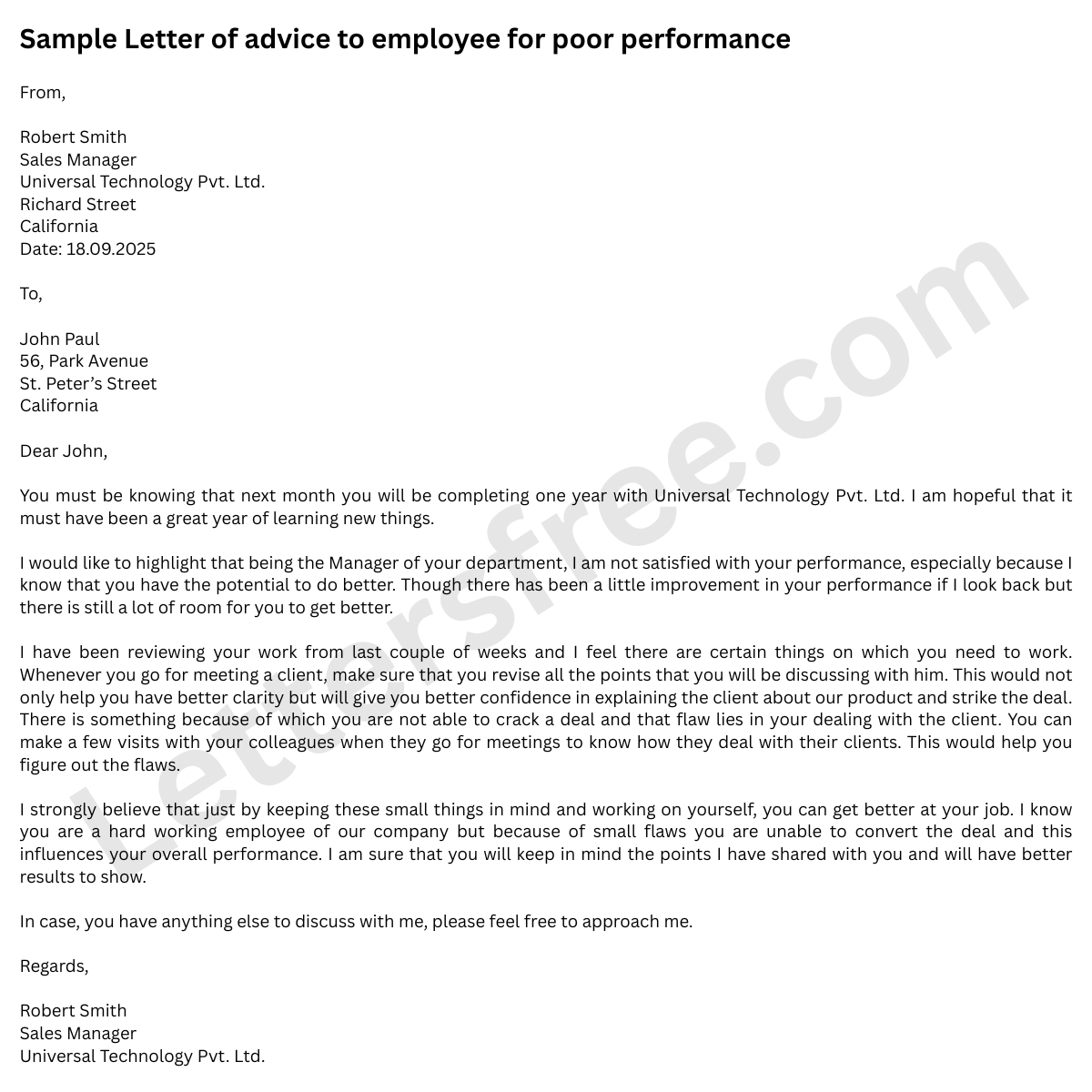 letter-advice-employee-poor-performance