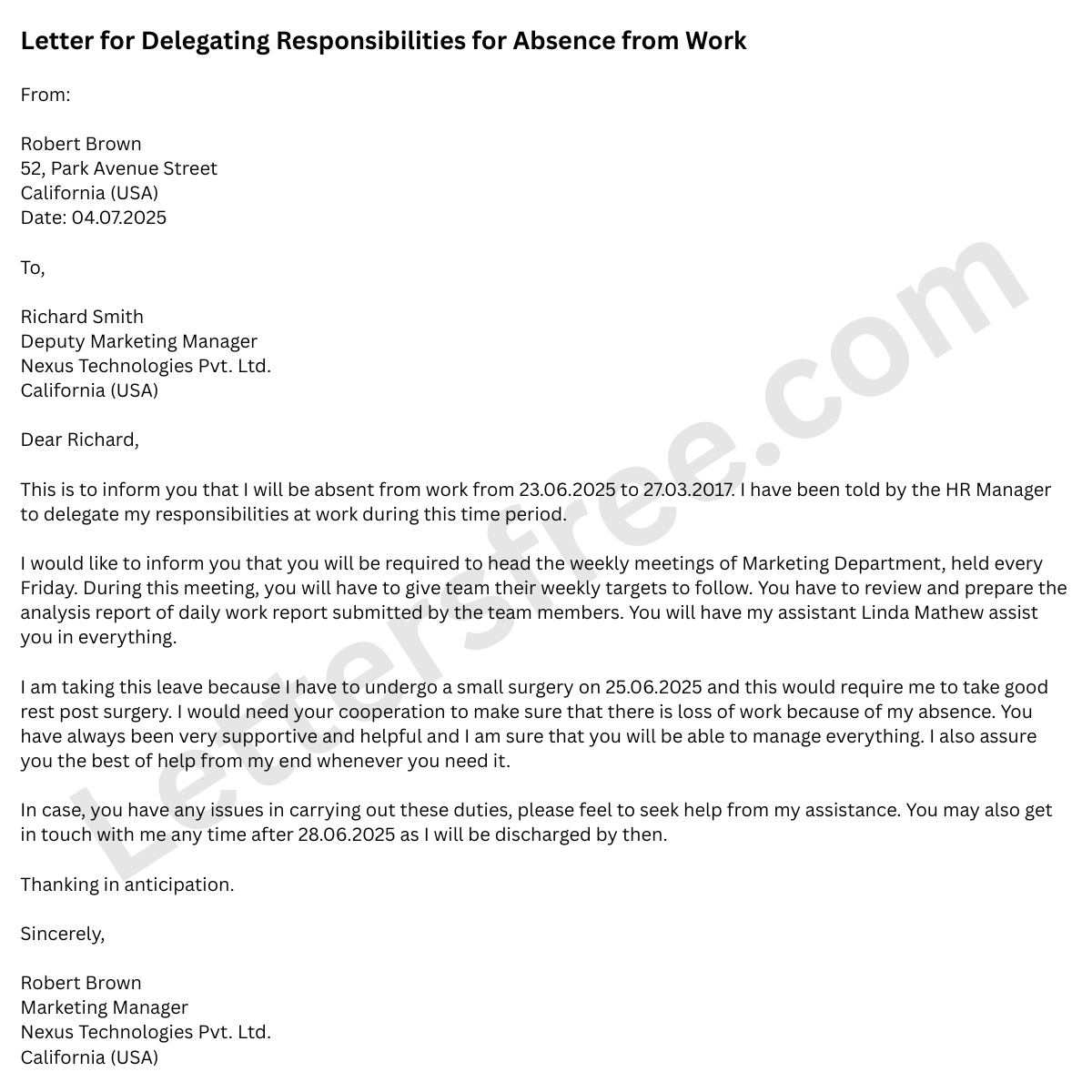 letter-delegating-responsibilities-for-absence-from-work