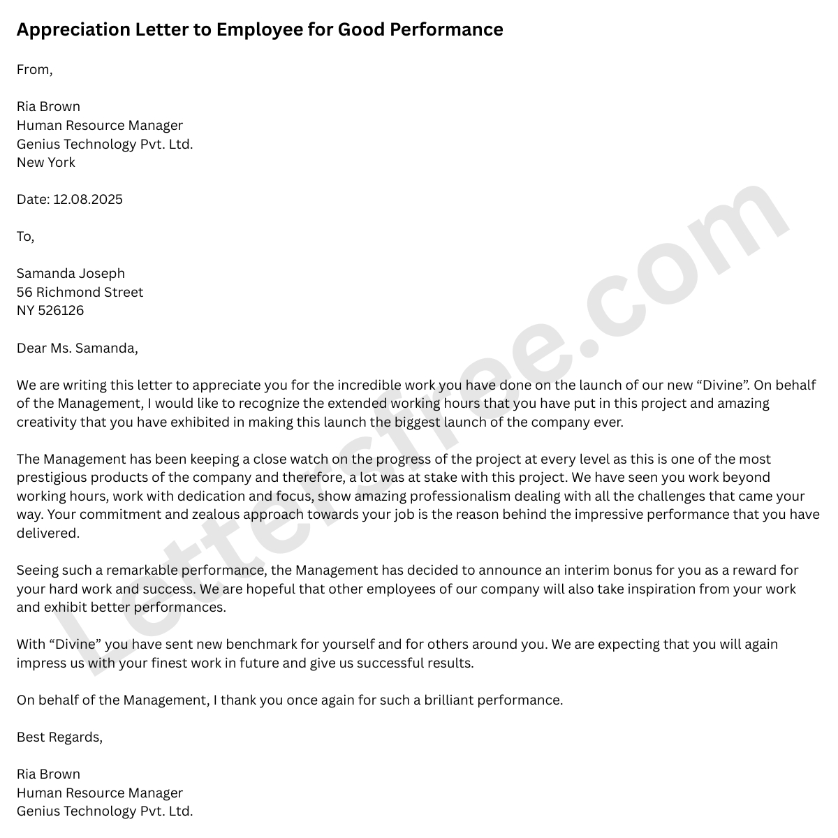 Appreciation-Letter-to-Employee-for-Good-Performance