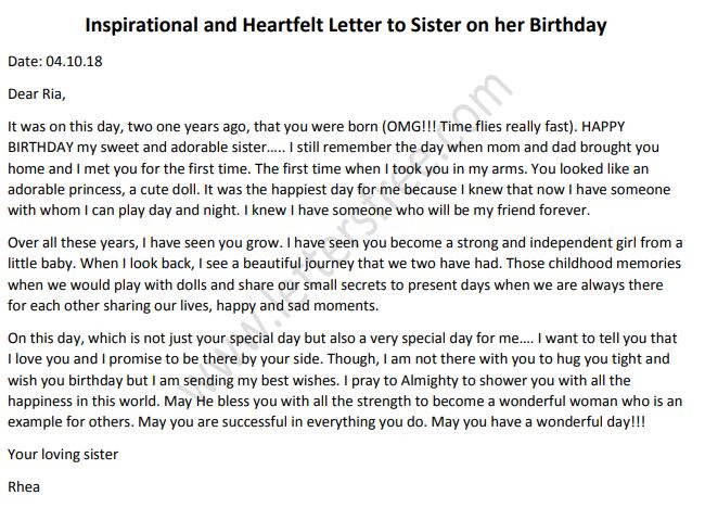 happy birthday essay to my sister