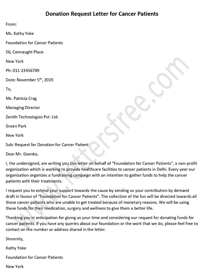 Donation Request Letter Unique B