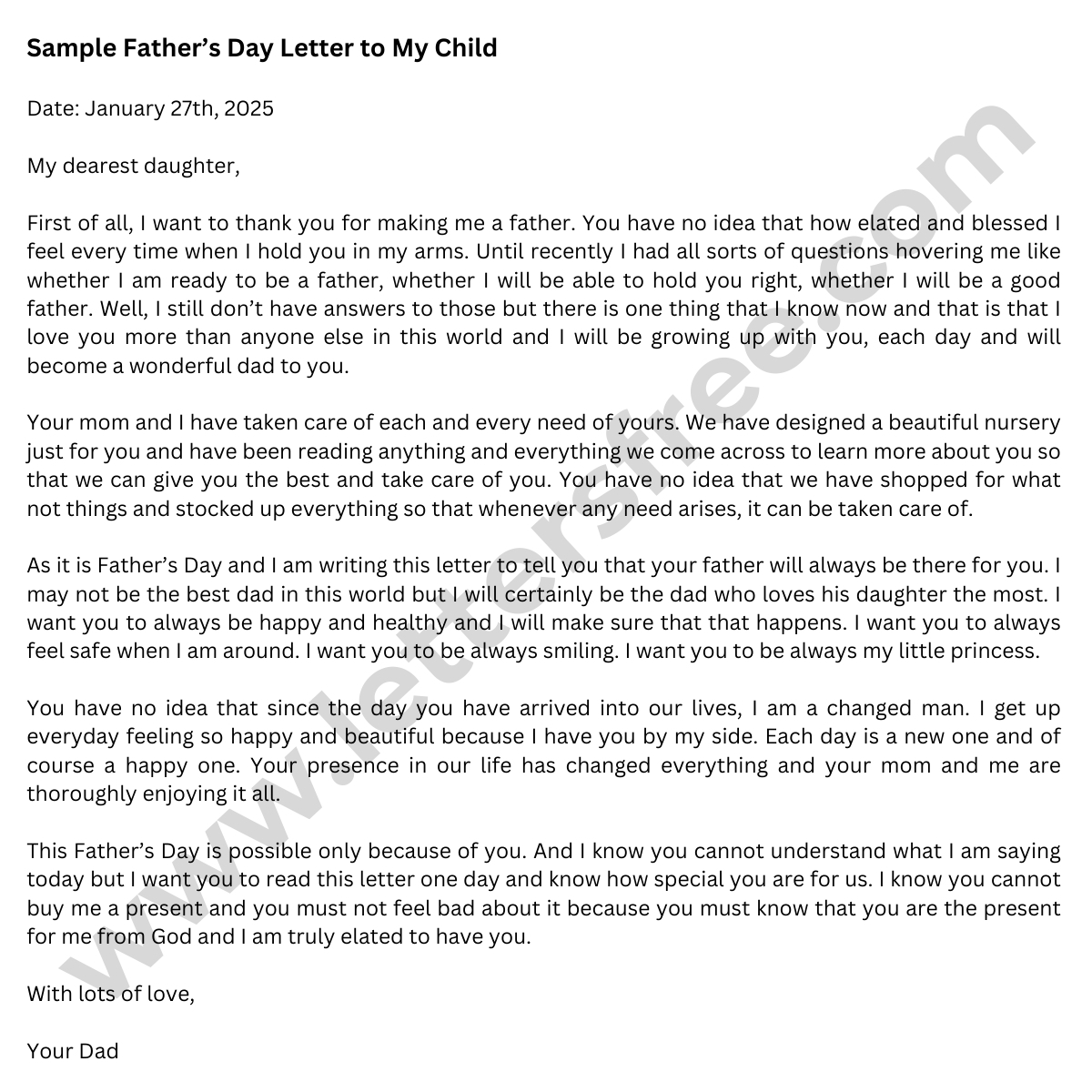 first-fathers-day-letter