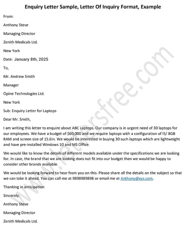 enquiry-letter-sample