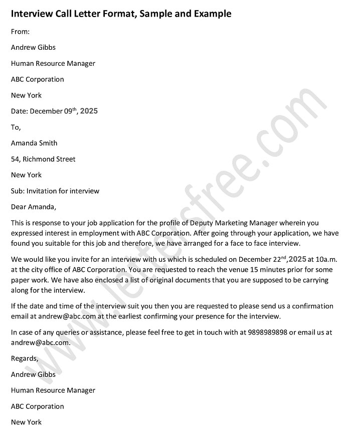 interview-call-letter-format