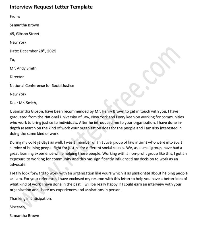 interview-request-letter-template
