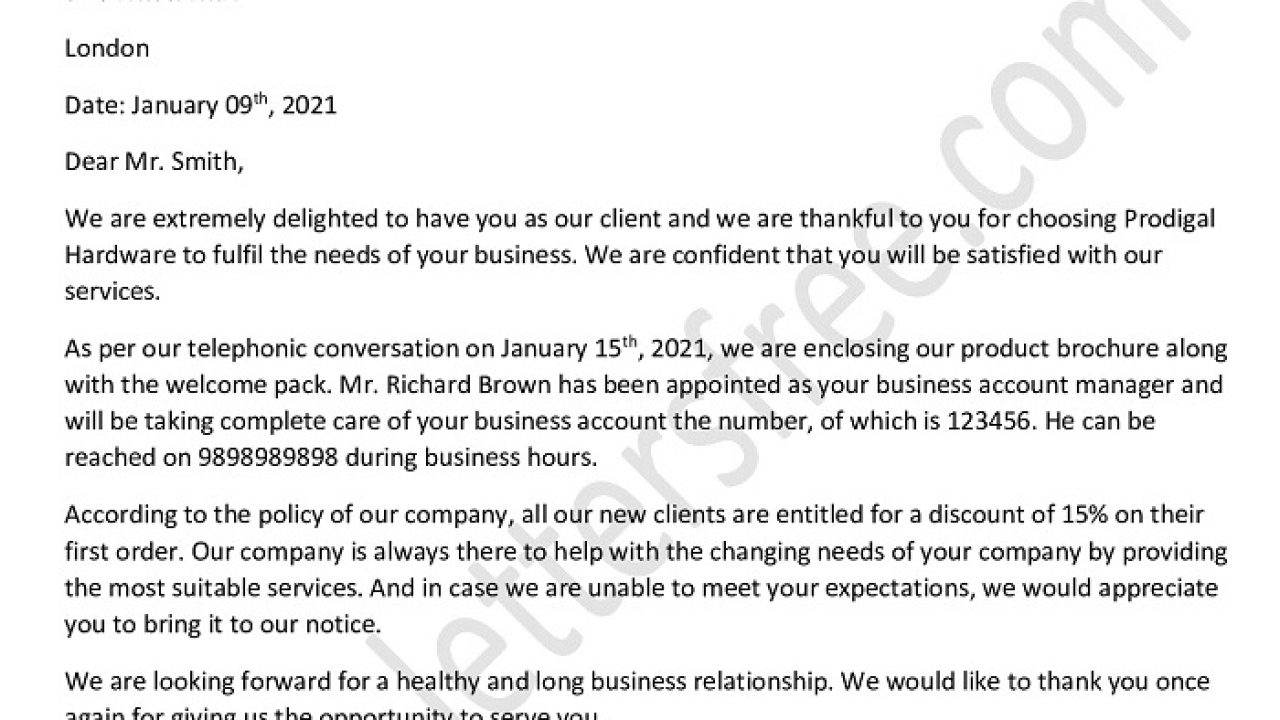 Company Introduction Letter to New Client Format & Example Inside New Business Introduction Email Template