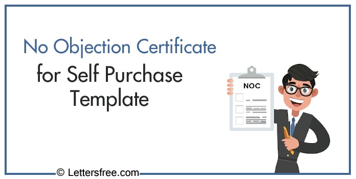 No Objection Certificate for Self Purchase Template