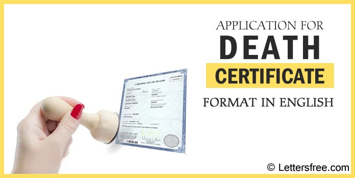 Application for Death Certificate Format