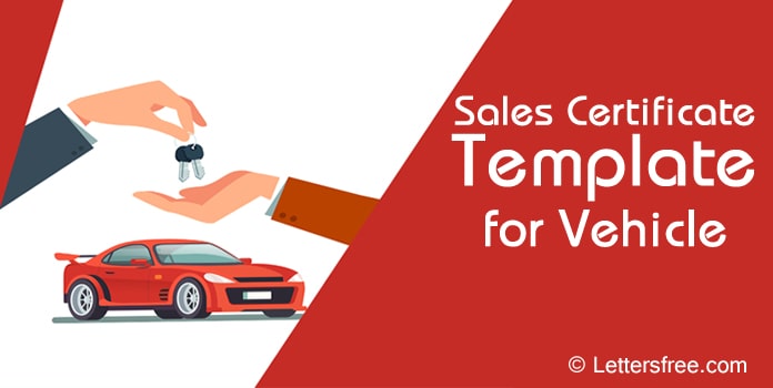 Sales Certificate Template for Vehicle, Certificate Format