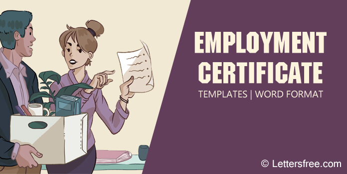 Sample Employment Certificate Templates, Certificate Format