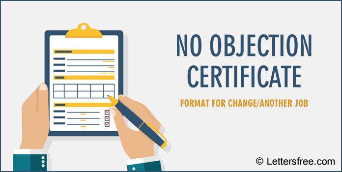 NOC Letter Format for Job Change, Sample No Objection Certificate
