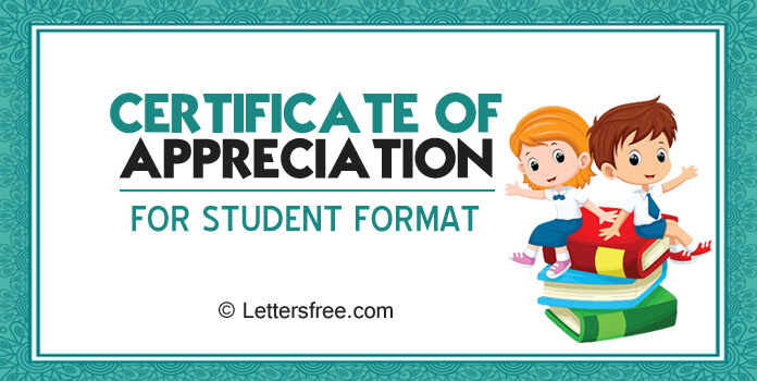 Certificate of Appreciation for Students Template Certificate Format