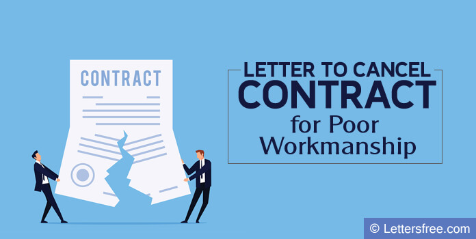Template letter to cancel contract for poor work