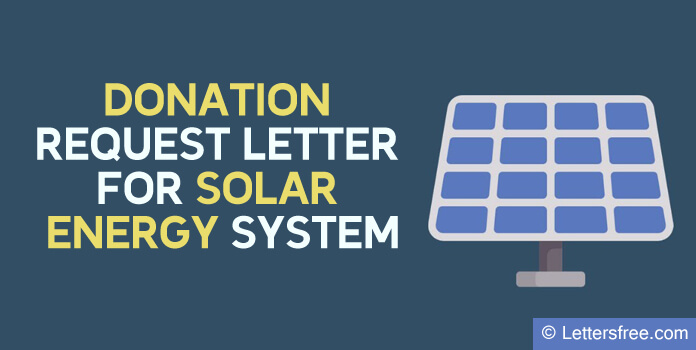 Donation Request Letter for Solar Energy System