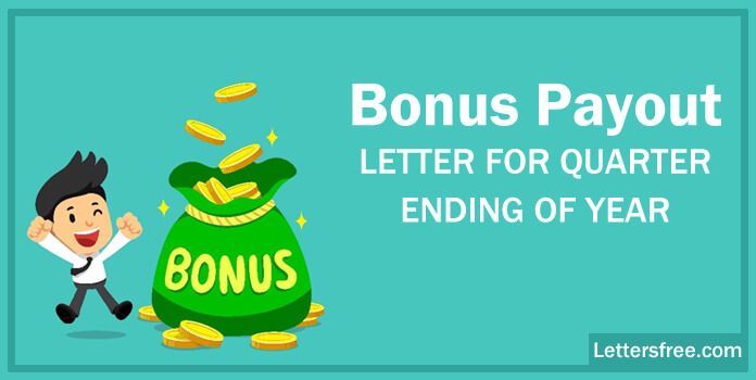 Employee Bonus Payout Letter Sample, Format Template