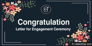 Engagement Ceremony Congratulation Letter Format, Example