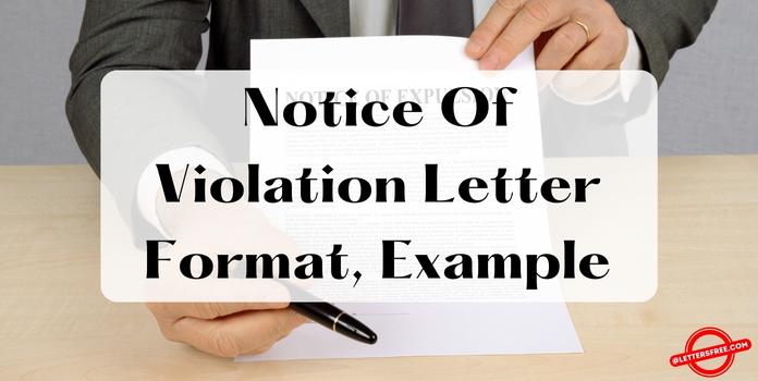 Notice Of Violation Letter Format