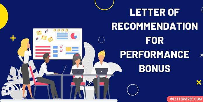Letter of Recommendation for Performance Bonus