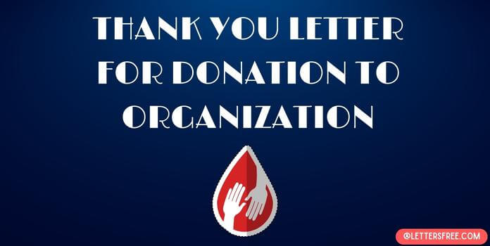 Thank You Letter For Donation to Organization