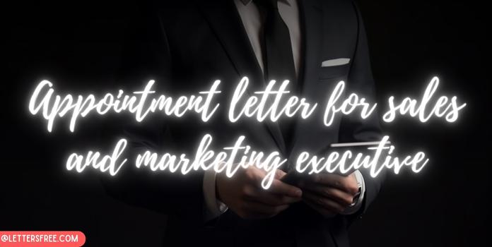 Marketing Executive Appointment Letter Template