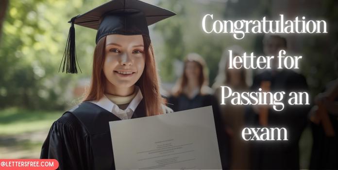 Sample Congratulation Letter for Passing an Exam