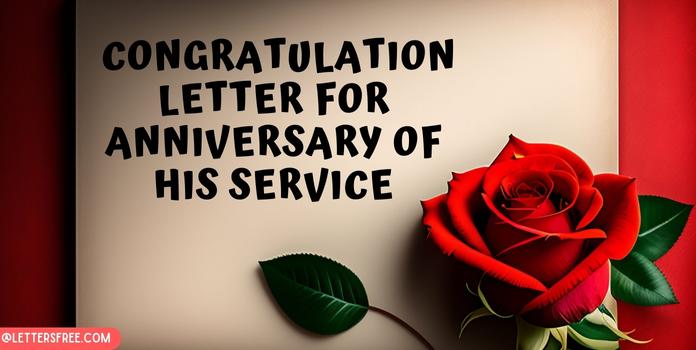 Congratulation Letter for Anniversary of His Service