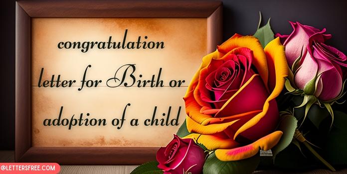 Congratulation Letter for Birth or Adoption of a Child
