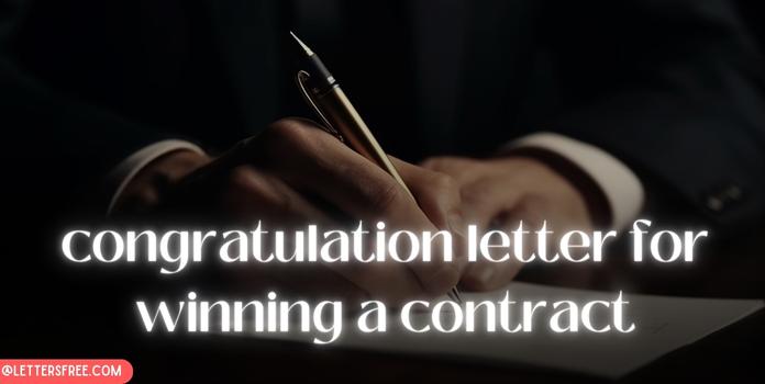 Congratulation Letter for Winning a Contract