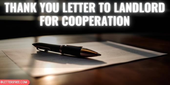 Sample Thank You Letter to Landlord for Cooperation
